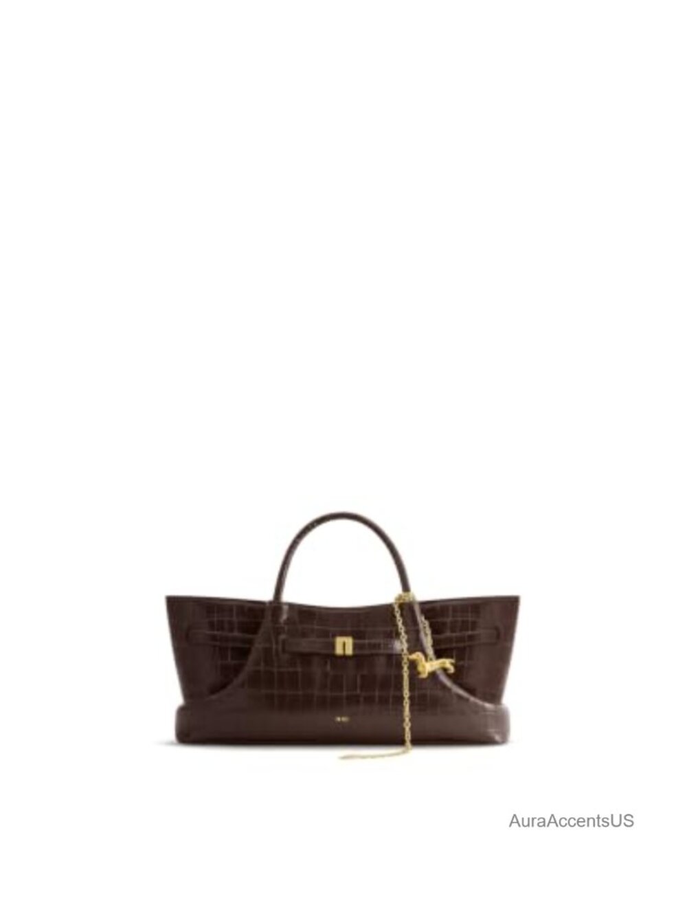 JW PEI Women's Maeve Dachshund Metal Charm Tote Bag Croc-Embossed Vegan Leather